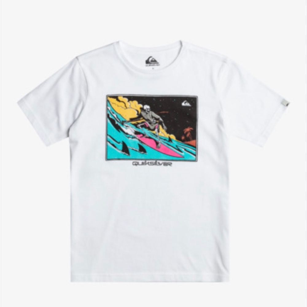 Quiksilver Kids White Tee with Surf Graphic